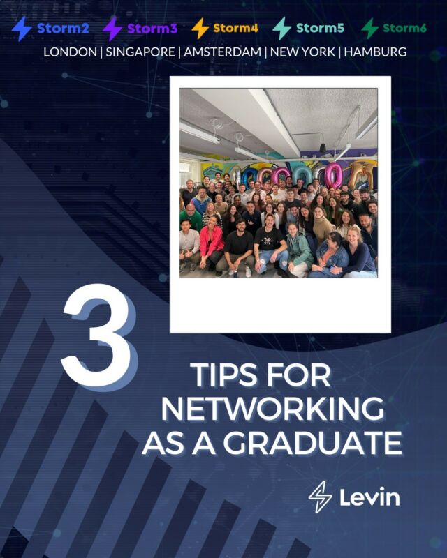 TOP TIPS FOR NETWORKING 

#storm2 #storm3 #storm4 #storm5 #storm6 #podcast #recruitment #techjobs #collegegraduate #graduatejobs #newyorkgraduates #techjobs #recruitment #sales #greentech#levin #healthtech #retailtech #fintech #graduateopportunities #london #dallas #texasjobs #graduateroles #graduatehiring #hiringgraduates #hiring #graduatescheme #lifeatlevin
6w